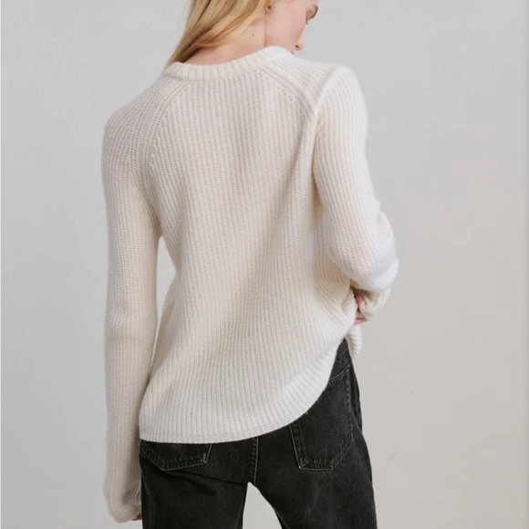 Jenni Kayne Cashmere Fisherman Sweater Ivory XS - Picture 4 of 8